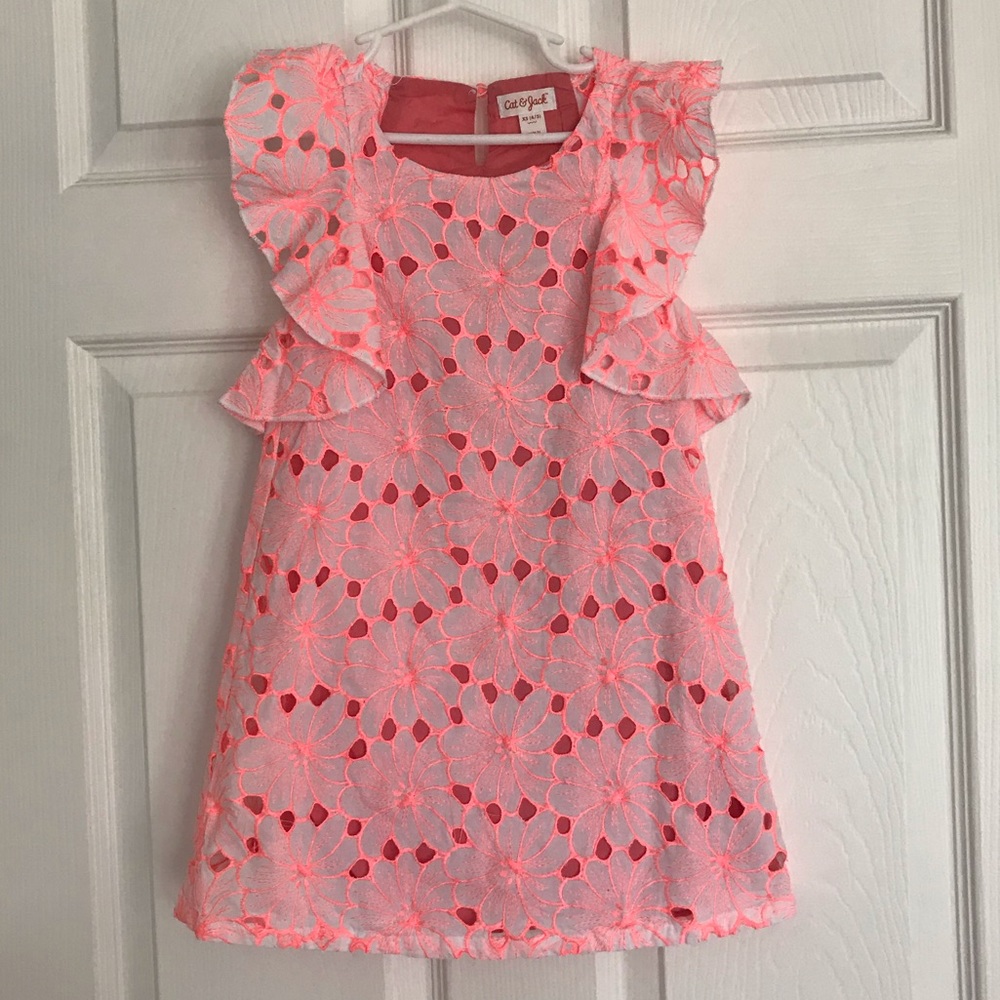 Cat and Jack Hot Pink Floral XS Dress